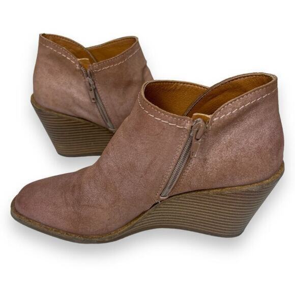 LUCKY BRAND Suede Macawi Ankle Boot Side Zip Size 7.5 - Picture 7 of 11